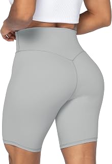 Sunzel Women's Cycling Shorts High Waist Seamless Front Yoga Workout Gym Bicycle Shorts Abdominal Control
