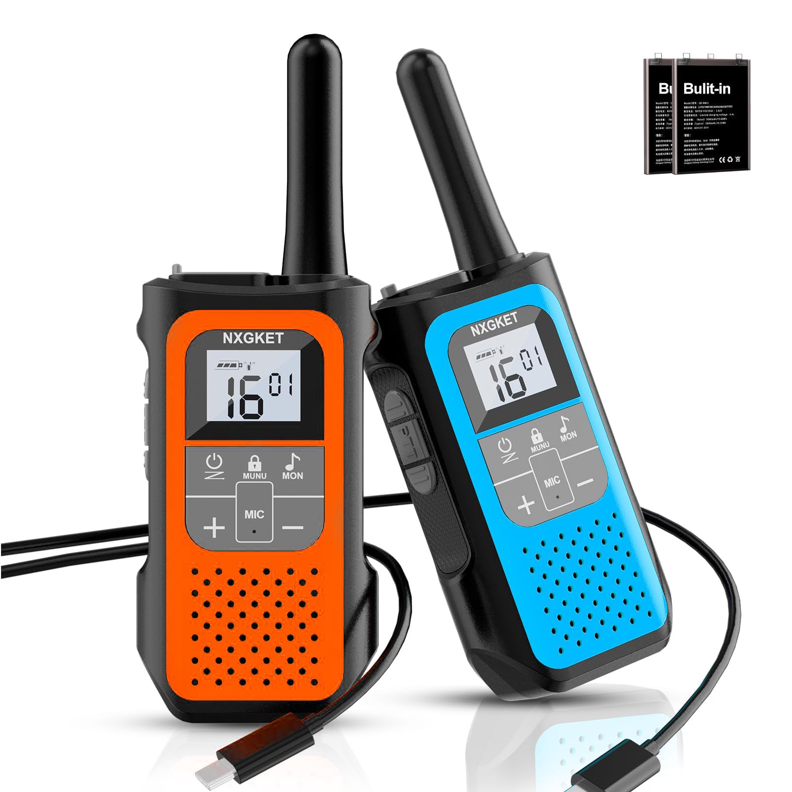 NXGKET Walkie Talkies for Kids Adults, 5 km Long Range, Rechargeable, Outdoor, T