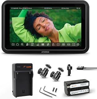 Atomos Shinobi II 5.2" HDMI Camera Monitor with HDR Touchscreen Display | Lightweight Monitor for Photography with Battery, Charger and Camera Hot Shoe Mount Advanced Bundle Set