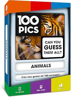 100 PICS Animal Game - Fun Travel Games for Curious Kids (Amazing Animals Set) [Pocket Card Quiz]