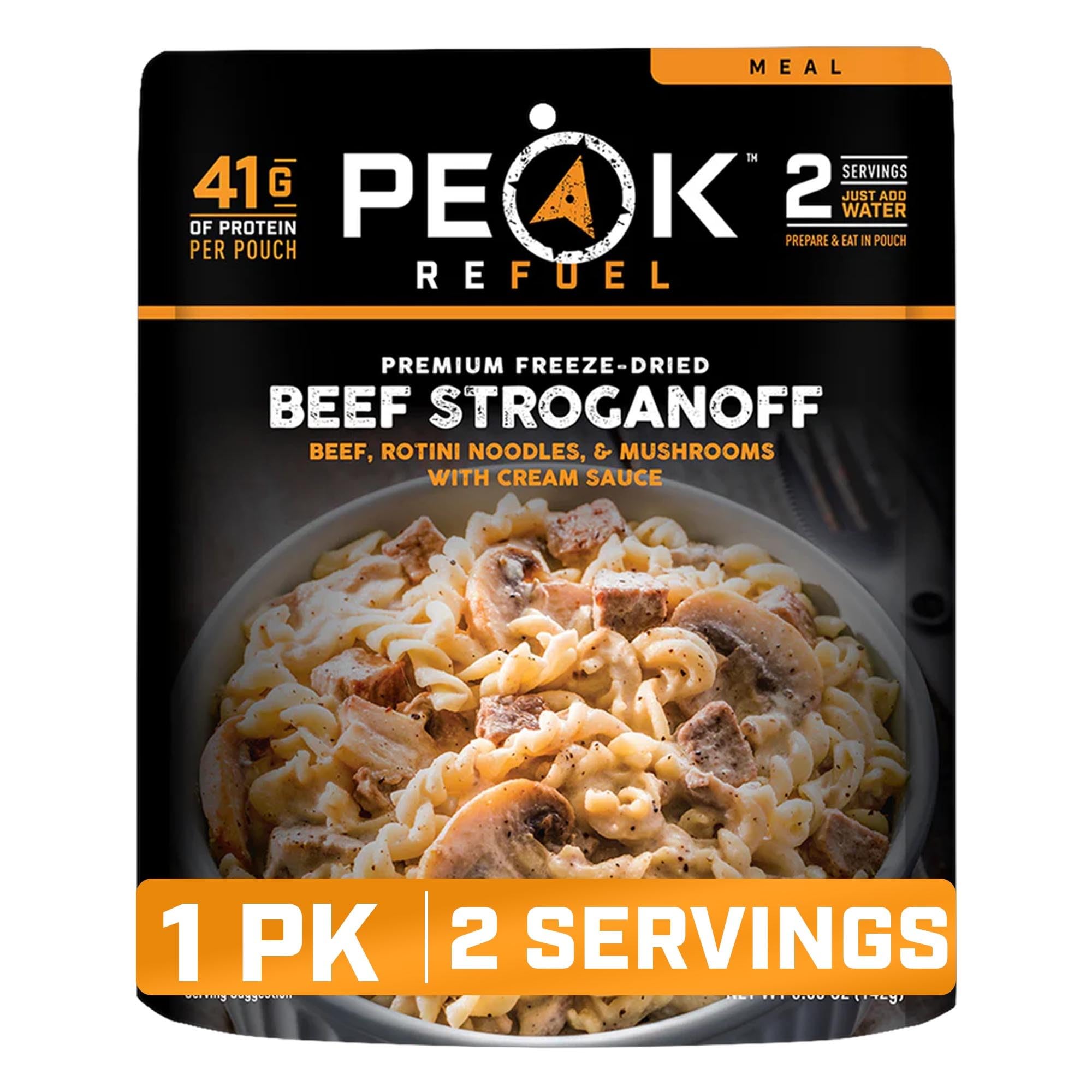 Peak Refuel Beef Stroganoff Freeze-Dried Backpacking Meal with Real Meat | Real 