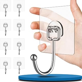 8 Pcs Self Adhesive Hook,Sticky Hooks extra Strong No Nails Sticky Hooks