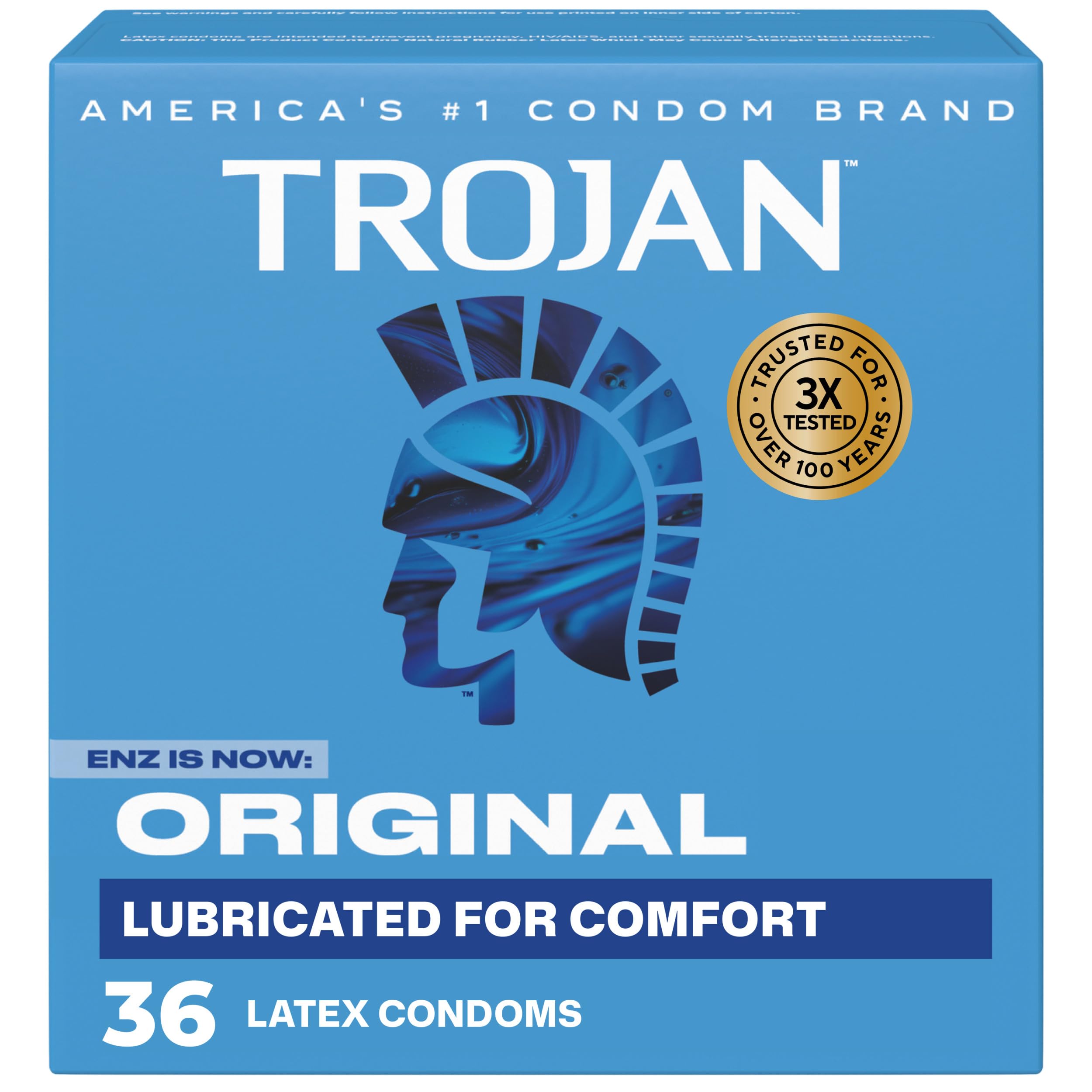 Trojan Original Latex Lubricated Condoms for Men, 36 Count | Premium Latex, Clas