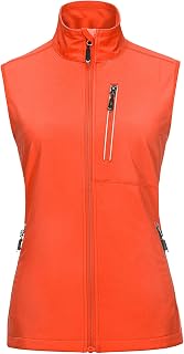33,000ft Women's Outdoor Jacket, Soft Shell Sleeveless Jacket, Lightweight, Windproof, Waterproof, Breathable, Running Vest, Casual Sports Vest