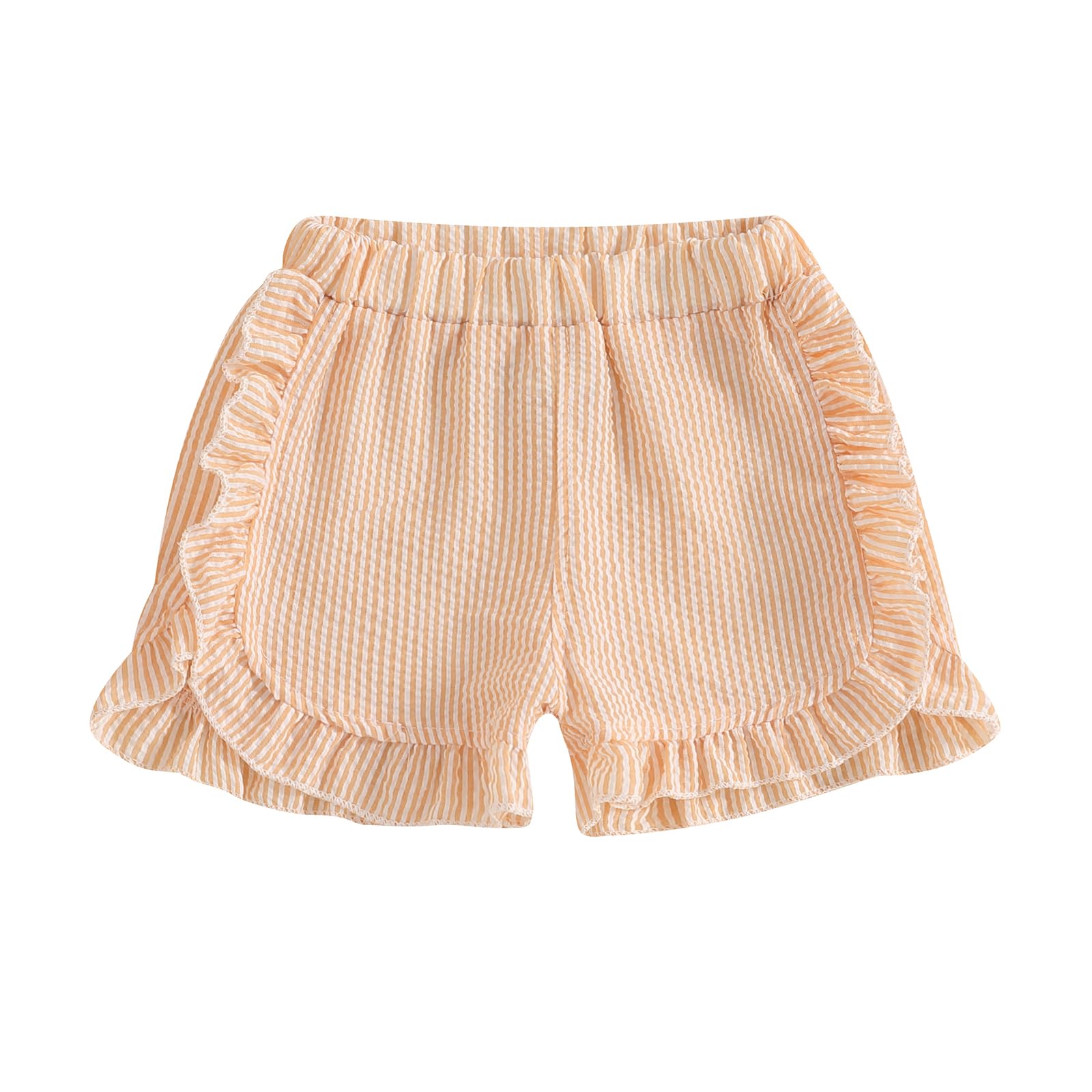 Karuedoo Toddler Baby Girl Shorts Casual Summer Gingham Plaid/Seersucker Elastic