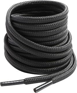 VSUDO Round Shoe Laces, Diameter 4 mm for Work Shoes, Shoelaces for Hiking/Safety/Trekking Shoes for Women or Men