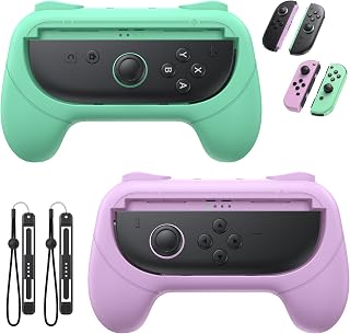 FASTSNAIL Switch Controller Grips for Nintendo Switch 2/1/OLED for Joy-Con | Switch Joypad Holder Handle Kit, Wear-Resistant & Anti-Slip, Ergonomic Design, Switch Grip for Joycon 2/1 Accessories, 2 Pack