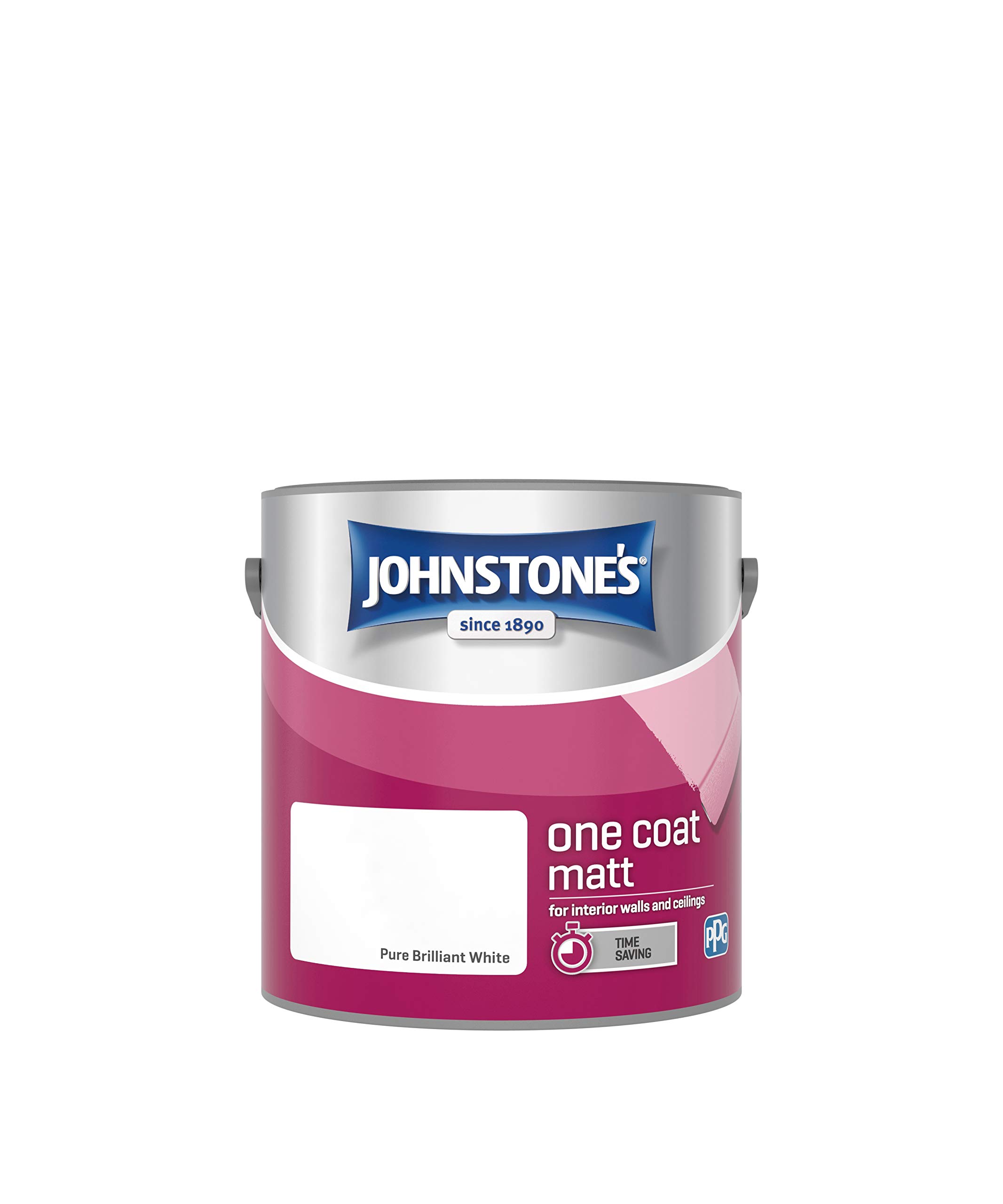 Johnstone's - One Coat Matt Emulsion Paint - Pure Brilliant White - 2.5L | Smoot