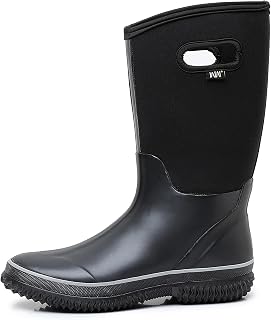WTW Mid Calf Rain Boots for Women - Waterproof Insulated Neoprene Mud Boots Outdoor Hunting Garden Boots