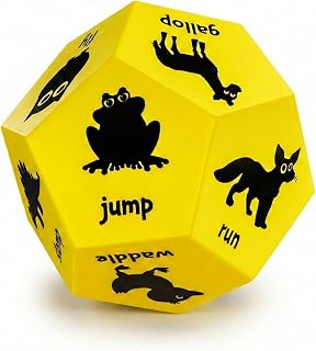 Covelico Exercise Dice for Kids - Animals, 12-Sided Foam Dice, PE Equipment | Gross Motor Toys Ages 3-8, Physical Education Equipment for Elementary, Recess Games for Classroom, Outdoor Active Play