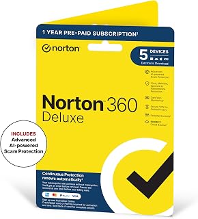 Norton 360 Deluxe 2026| 5 Devices | 1-year subscription with automatic renewal| Activation Code by Post