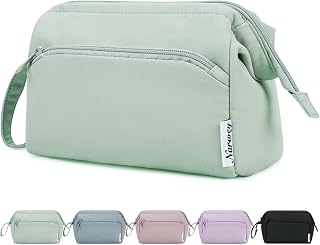 Narwey Makeup Bag, Travel Toiletry Bag, Wide-Open Wash Bag for Women | Portable Washbag with Pockets, Well-organized Cosmetic Organizer for Travel Essentials, Water-resistant, Vibrant Colors, Gift