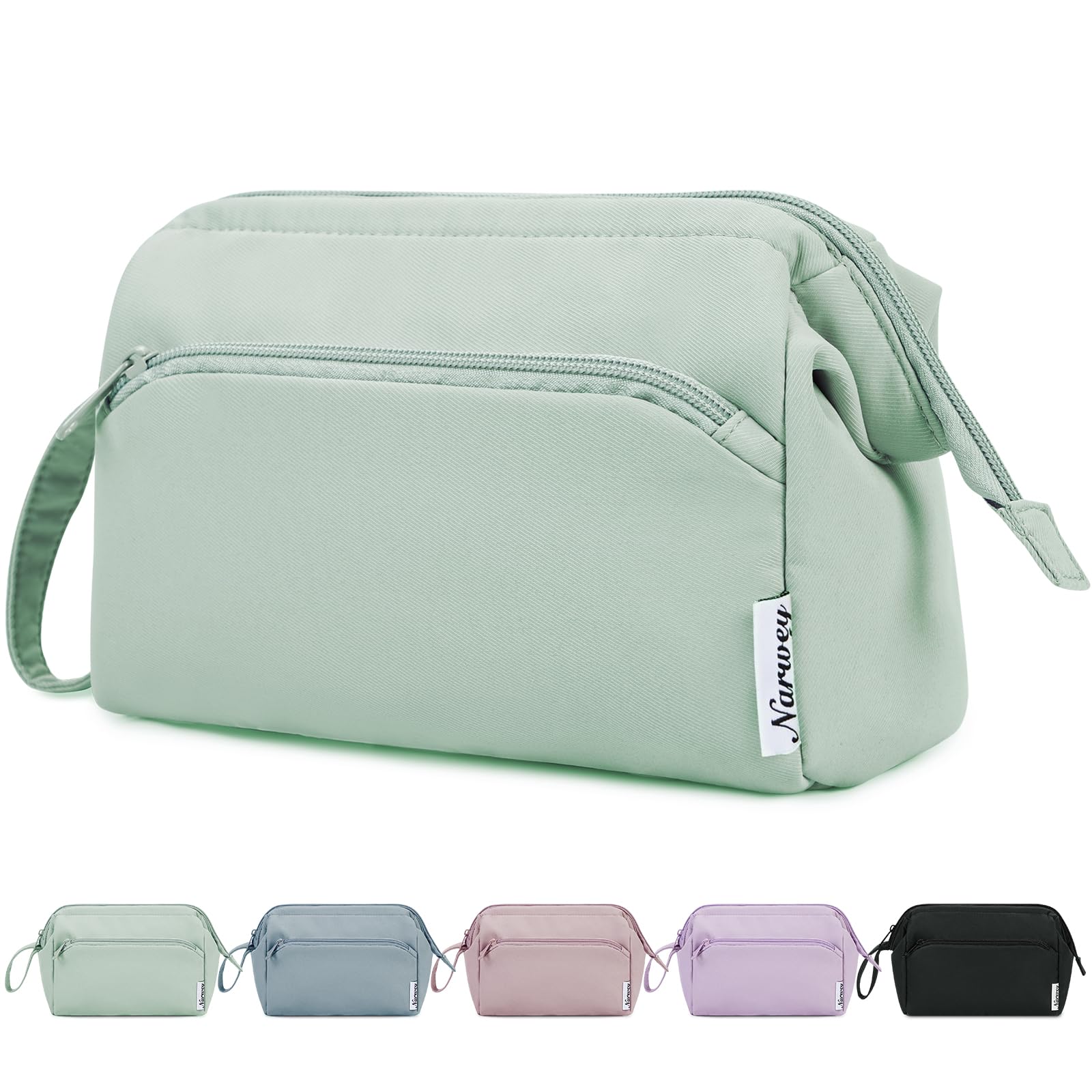 Narwey Makeup Bag, Travel Toiletry Bag, Wide-Open Wash Bag for Women | Portable 