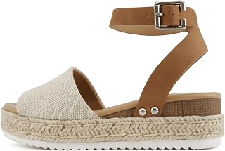 Soda CHIVAS ~ Women's Bold Buckles Studded Wedge Sandal