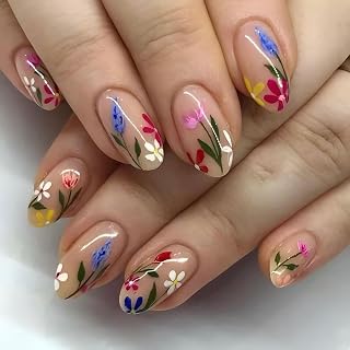 24pcs French Press On Nails Pointed Reusable Women Wear Nail Diamond Decoration Design Set