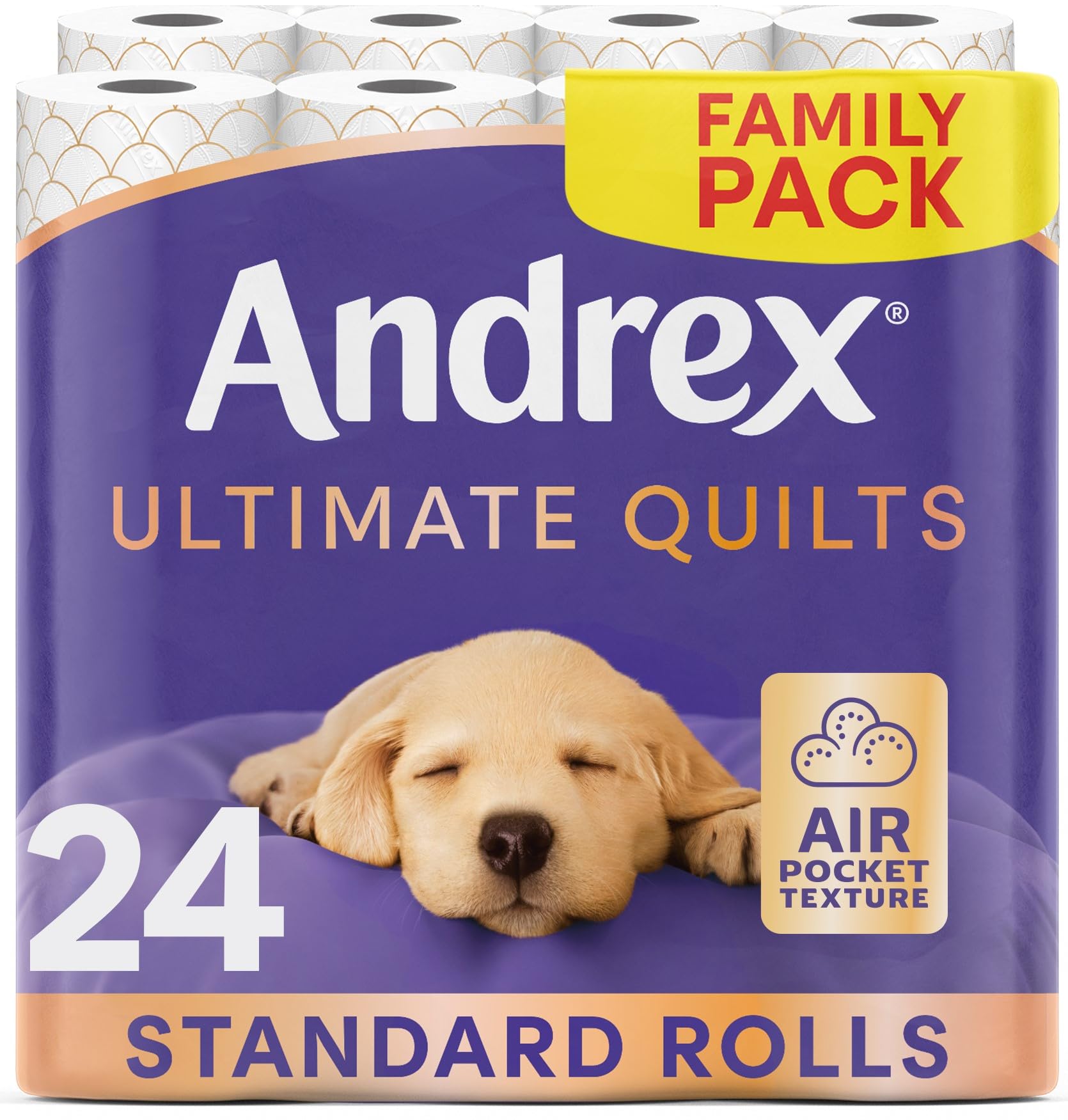 Andrex Ultimate Quilt Toilet Roll - 24 Toilet Rolls, 3-Ply, Bulk Buy | Soft, Thi