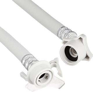 SANEI (サンエイ) Washing Machine Water Supply Hose for Fully Automatic Use, No Inlet, Quick Connect, 1m, G3/4 Male Thread, PT17-1X-1