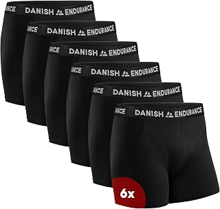 DANISH ENDURANCE Mens Boxer Briefs, Soft Cotton, w/or w/o Fly, 6 & 10-Pack