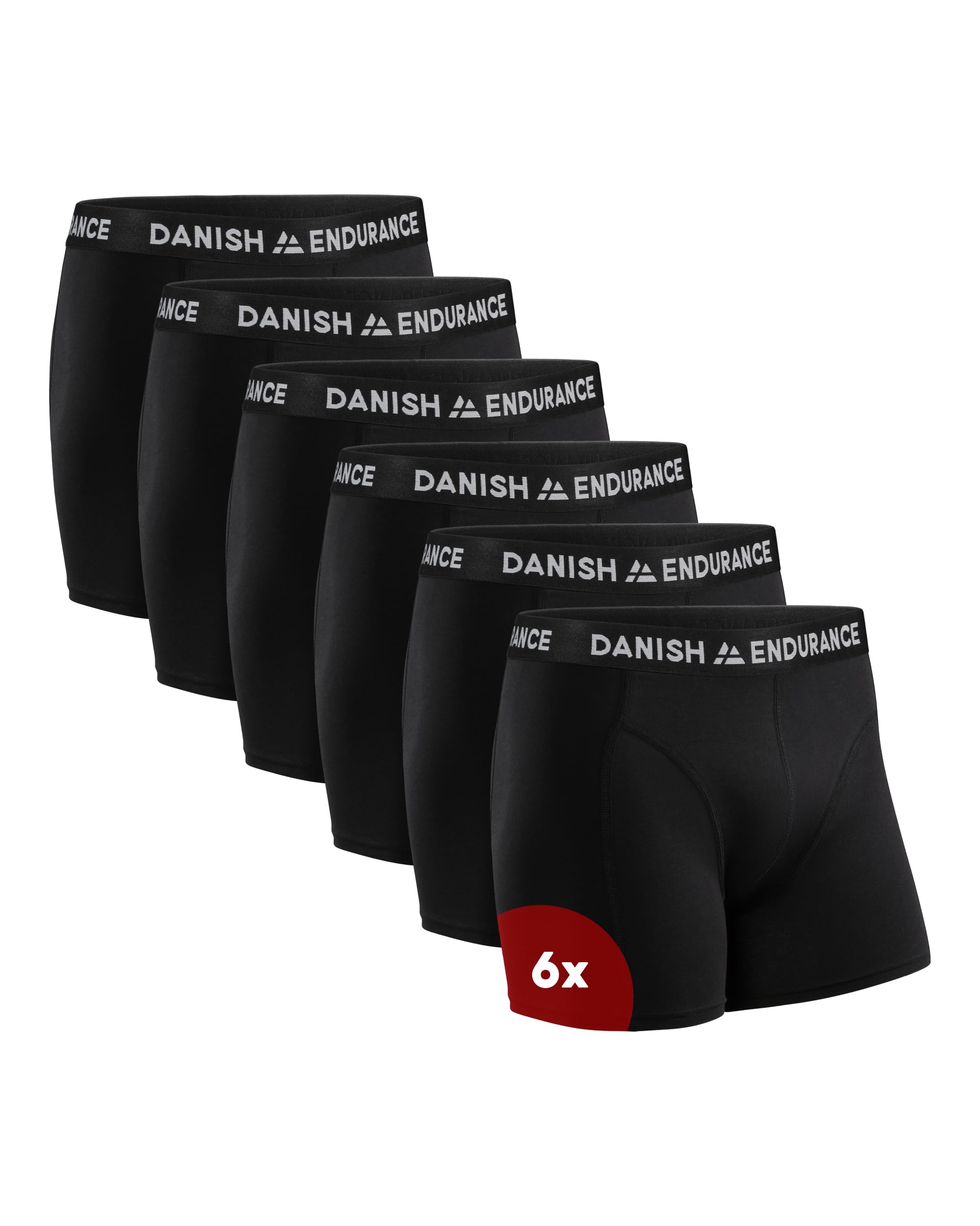 DANISH ENDURANCE Mens Boxer Briefs, Soft Cotton, w/or w/o Fly, 6 & 10-Pack