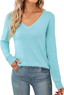 QUALFORT Women's Sweater 100% Cotton Soft Knit Pullover Jumper