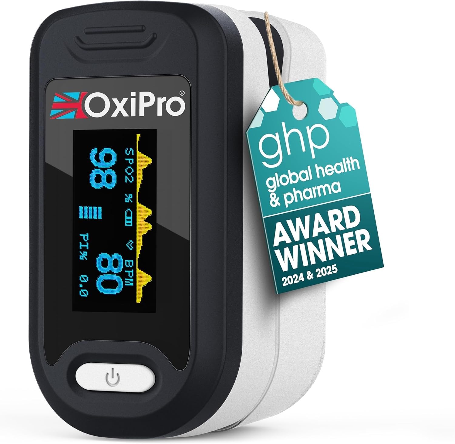 OxiPro OX2 Oximeter - Health & Pharma Awards Winner 2026 - Fingertip Pulse Oxime