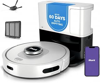 Shark AI Ultra Robot Vacuum, 60-Day Self-Emptying Base, Black, AV2511AE | Matrix Clean Navigation for Carpet, Hard Floors & Pet Hair, HEPA, Powerful Suction, Anti-Hair Wrap, LiDAR Mapping, Wi-Fi