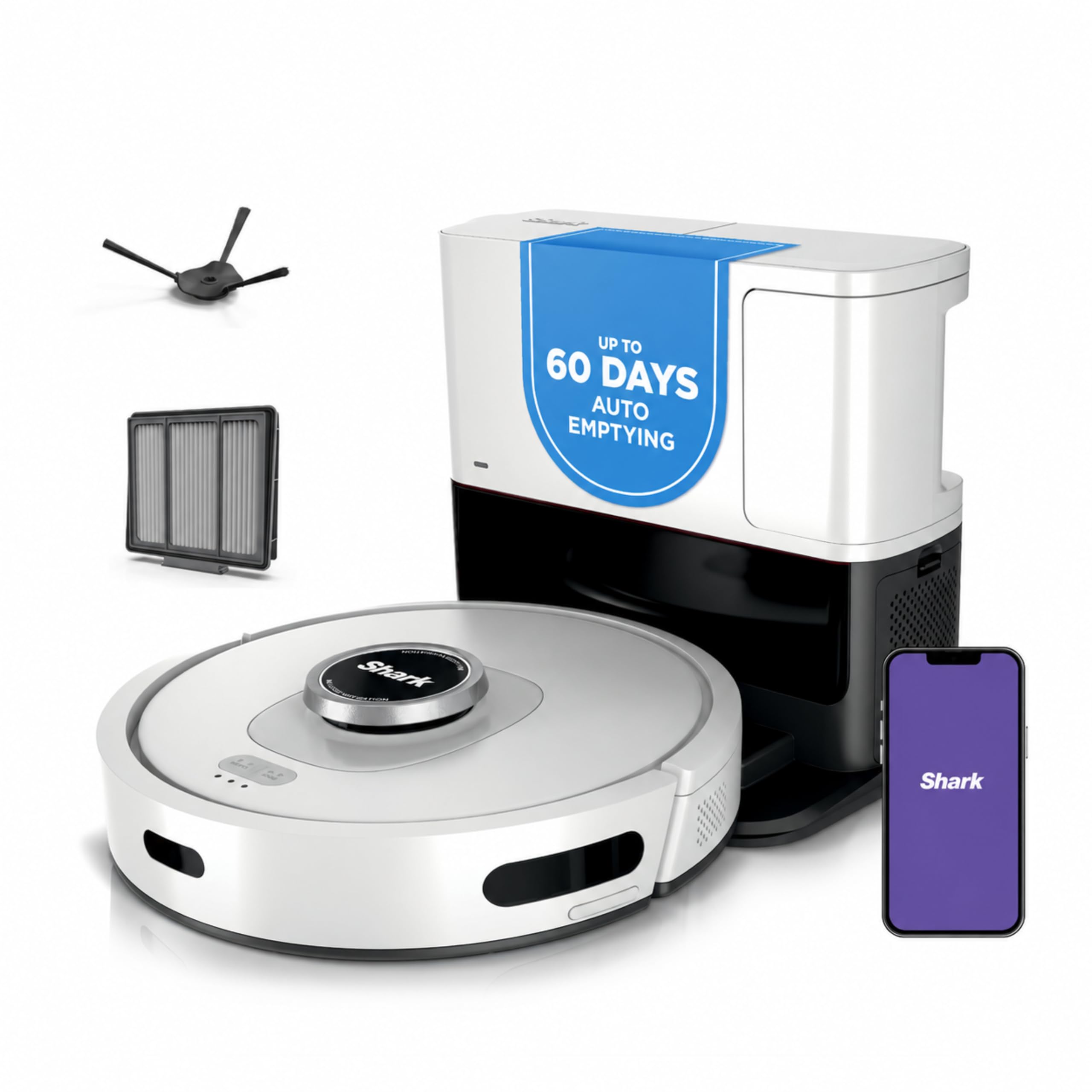 Shark AI Ultra Robot Vacuum, 60-Day Self-Emptying Base, Black, AV2511AE | Matrix