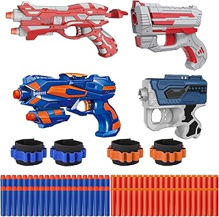 Kasebro 4 Pack Blaster Set for Kids Team Battle with 80 Darts & Wrist Bands | Perfect Gift for Christmas, Birthday, Easter & Parties. Great for Team Battles, Outdoor Play, and family fun. Ages 5+