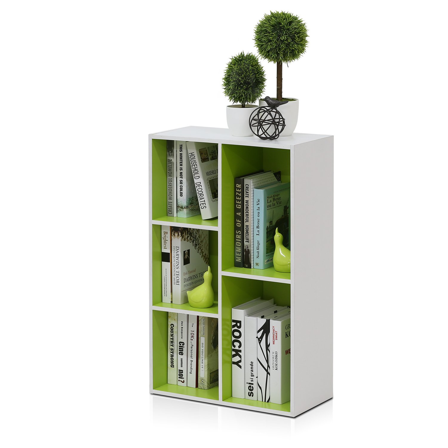 Frenno LUDER Bookshelf 5 Cubes W 12.7 x D 23.9 x H 49.5 cm White for Living Room