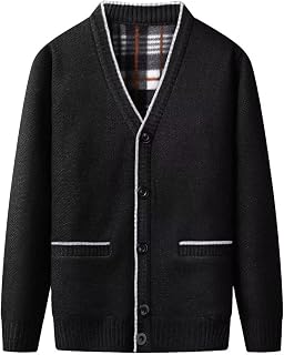 Mens Cardigan Sweaters with Buttons Classic Men Sweater Pockets v Neck Men's Knitted Cardigans