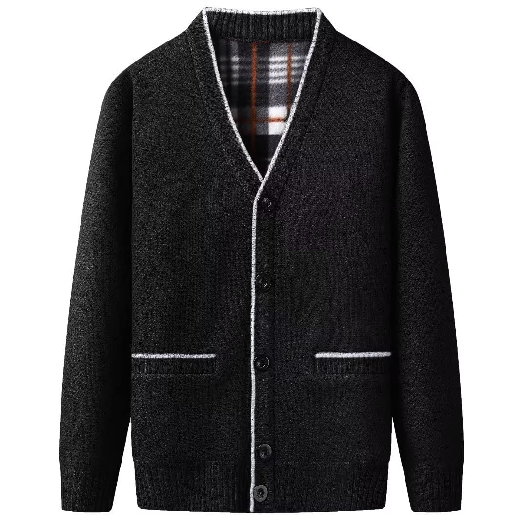 Mens Cardigan Sweaters with Buttons Classic Men Sweater Pockets v Neck Men's Kni
