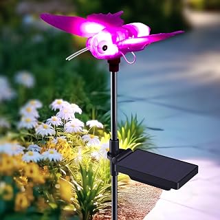 Outdoor Solar Lights for Yard, Self-Swinging Solar Butterfly Lights with 1800mAh Battery, Waterproof Outdoor Garden Lights Auto On/Off, Natural White for Garden Yard Path Patio Decor.(Purple,1 Pack)
