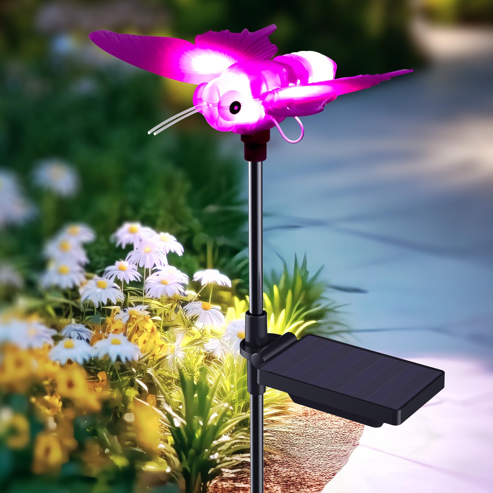 Outdoor Solar Lights for Yard, Self-Swinging Solar Butterfly Lights with 1800mAh