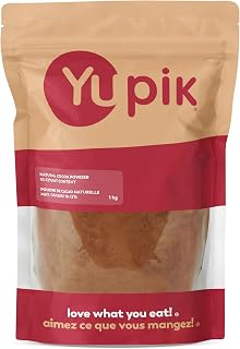 Yupik Natural Cocoa Powder 1kg, Gluten-Free, Vegan, Kosher, Aromatic, Unsweetened, Rich in Fiber, Protein & Antioxidants, Ideal for Desserts, Drinks & Savory Dishes