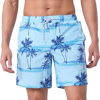 WORK IDEA Men's 100% Polyester Quick Dry Swimsuit - Summer Beach Boardshorts