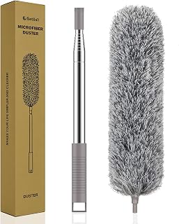 SetSail Extra-Long Dusters with Extension Pole 100-inch for Cleaning, Gray | Bendable Microfiber Head, Washable, Ceiling Fan Duster, For High Ceilings and Furniture