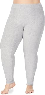 Cuddl Duds Fleecewear with Stretch Leggings for Women - Thermal Fleece Lined Base Layer Tights - Cold Weather Winter Clothes