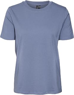 VERO MODA Basic Women's T-Shirt Top Crew Neck Short Sleeve Regular Cut