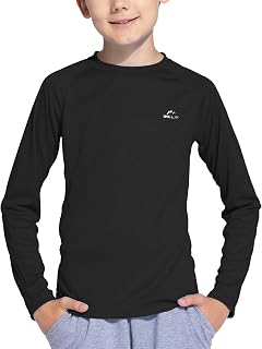 Willit Camicia protettiva solare UPF 50+ da ragazzo a maniche lunghe Rash Guard Camicie da nuoto per bambini SPF pesca Quick Dry Shirt