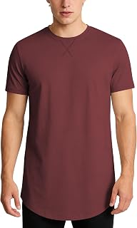 Mens Tall Lightweight Cotton Longline Slim Fit Drop Cut Muscle Tee