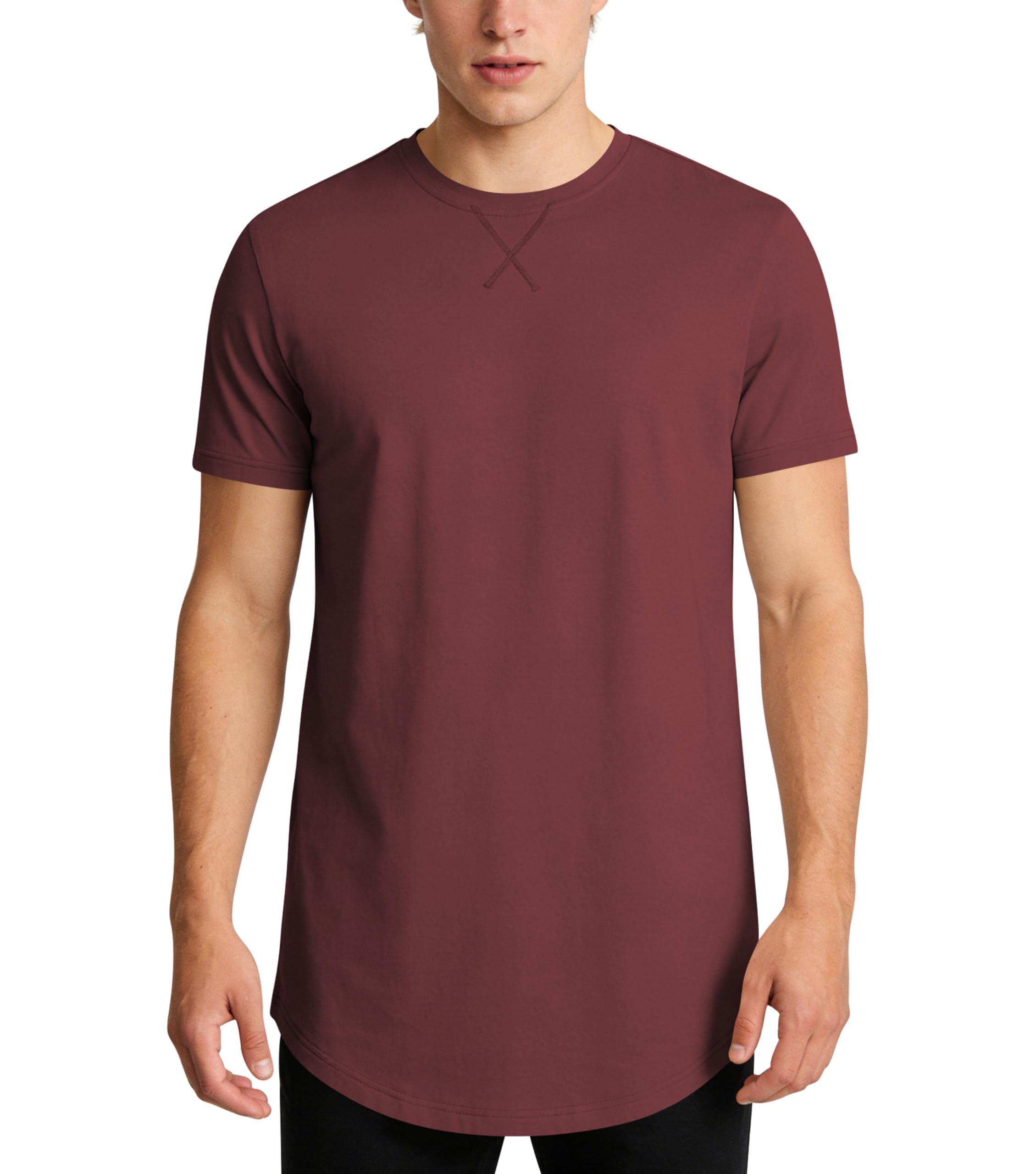 Mens Tall Lightweight Cotton Longline Slim Fit Drop Cut Muscle Tee