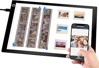 Slide Viewer Light Box for 35mm Slides & Film Negatives, A4 Ultra-Thin LED Light Pad for Scanning & Digitising Old Photos, 3 Adjustable Brightness, USB Powered Photo Negative Scanner Backlight