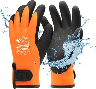 toolant 100% Wasserdichte Arbeitshandschuhe, Touchscreen, Orange, S, 1Paar