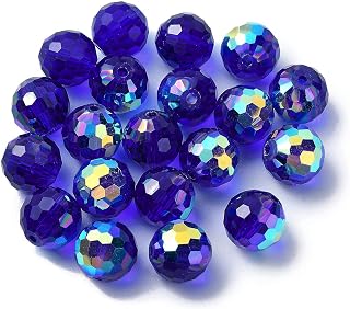 100pcs Crystal Glass Beads for Jewelry Making 10mm Crystal Beads Round Glass Loose Spacer Beads for Craft Necklace Bracelet Earring, Mauve