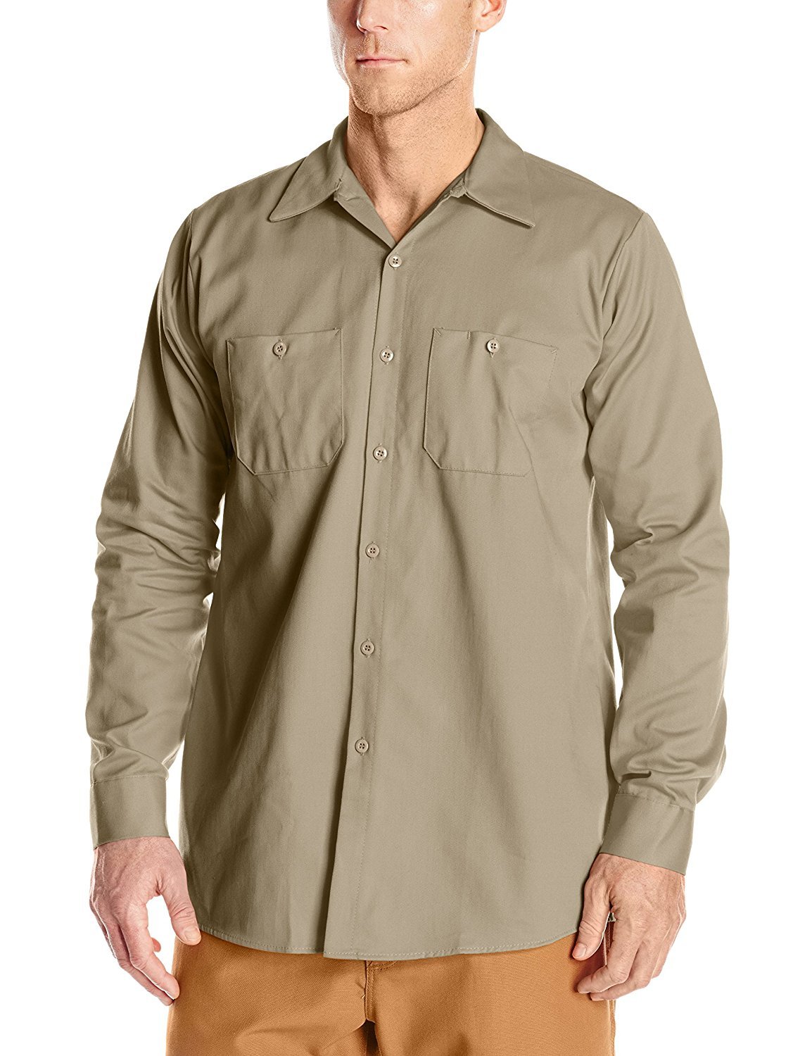 Red Kap Men's Wrinkle Resistant Cotton Work Shirt, Regular Fit, Long Sleeve Shir