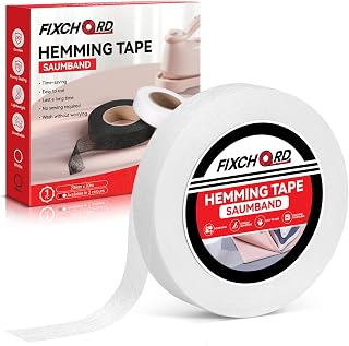 FIXCHORD Hemming Tape, 30m*20mm Hemming Web Ironing Tape, No Sewing Iron on Tape, Iron on Hemming Tape, Extra Strong Fusible Fabric Tape for Clothes Curtains Ironing and Bonding, DIY Crafts, White