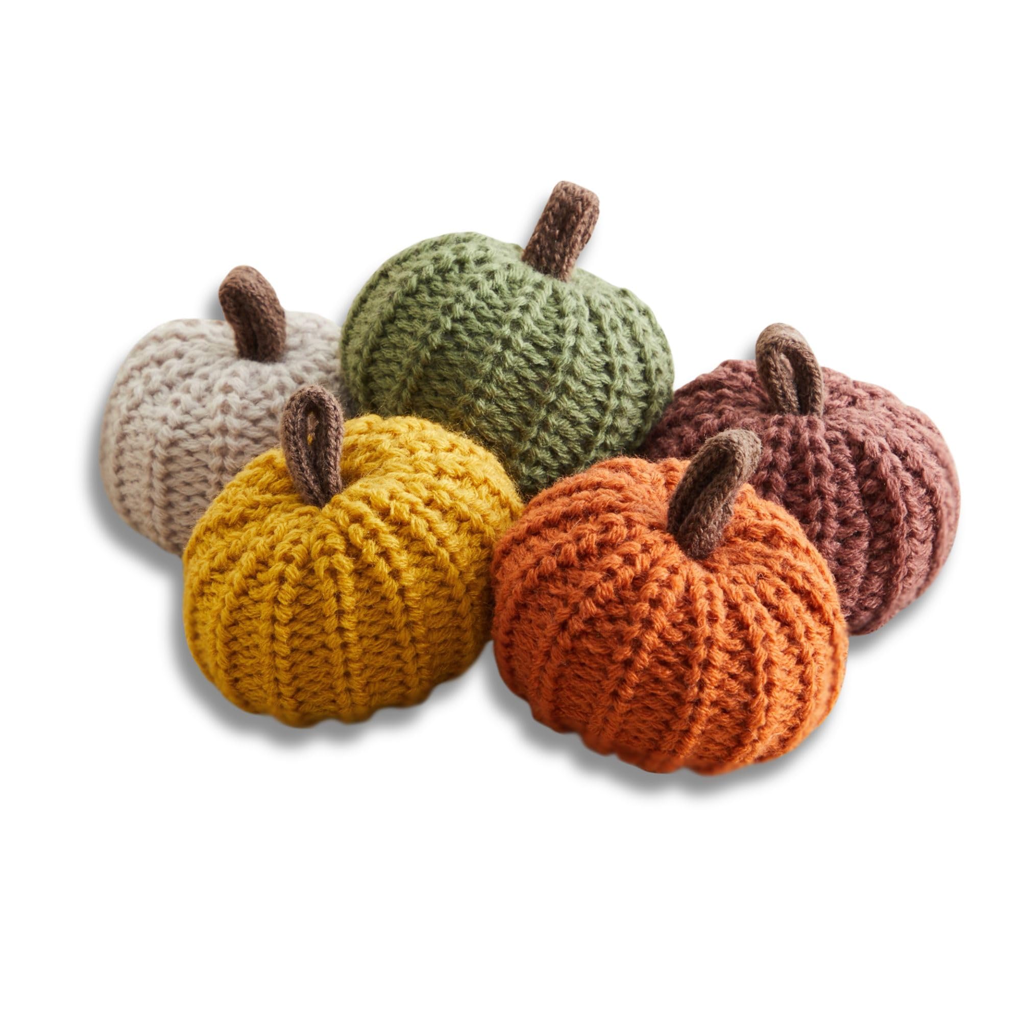 Your Heart's Content Mini Knit Pumpkins Set of 5, Fall Décor (Autumn Set) | Cute