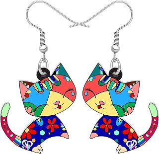 Acrylic Funny Cat Earrings Dangle Women Fashion Animal Earrings Jewelry Charm Accessories Gift