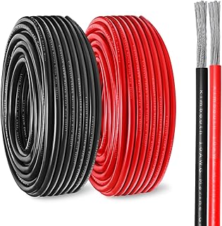 10 Gauge Marine Wire Tinned Copper Boat Cable, Standard USA OFC Oxygen Free Copper Wire for Automotive Boat Speakers Solar Outdoors (10 Gauge 30FT Red+30FT Black)