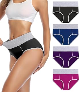 wirarpa Slip Elasticizzato Mutande Donna Cotone Vita Alta Intimo Mutantina Traspirante Pacco